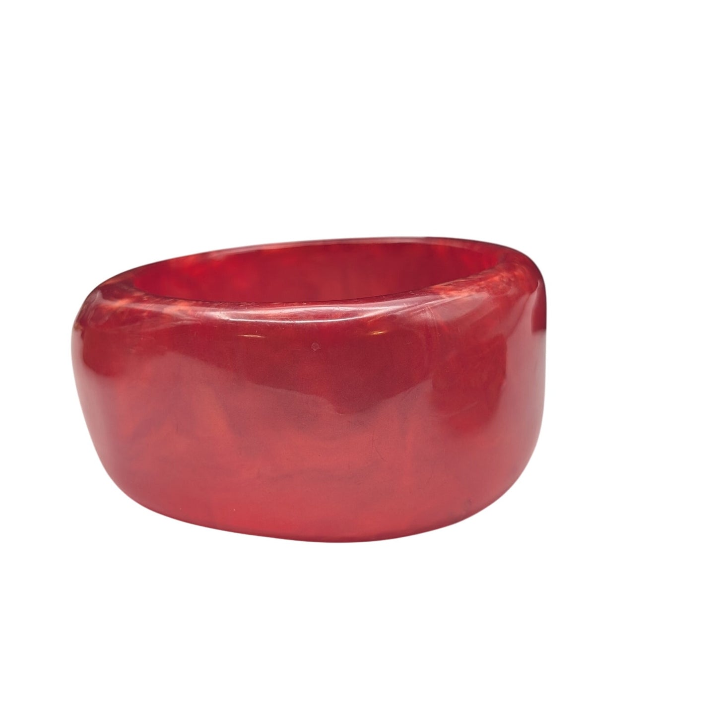 Vintage Red/Orange Marbled Possibly Bakelite Bangle Bracelet Plus One