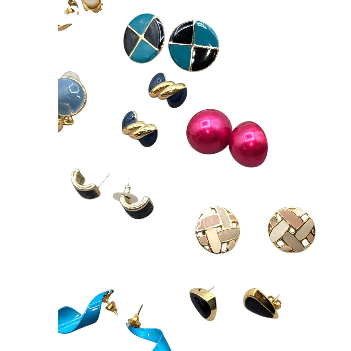 Lot of 28 Pair of 80s Vibe Earrings for Pierced Ears