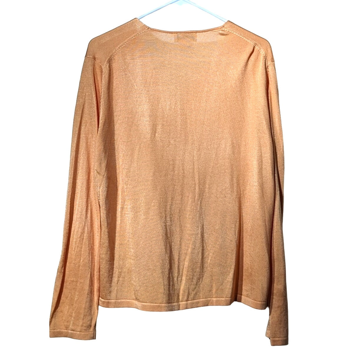 Talbots Light Pumpkin One Button Lightweight Cardigan Sweater Womens Sz L