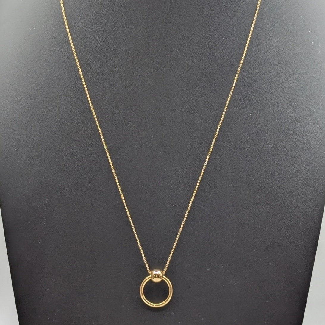 Gold Tone Helix Pendant Chain 21.5"-24.5" Necklace