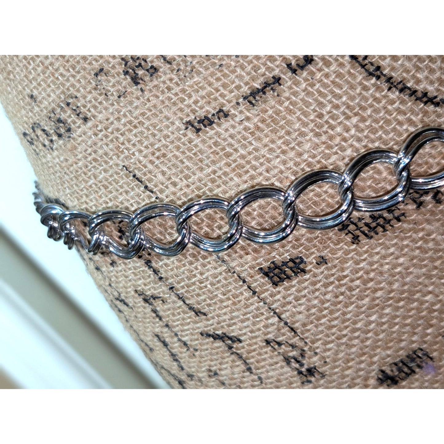 Vintage Lauren Ralph Lauren Double Curb Link Silver Tone Chain Belt 44"