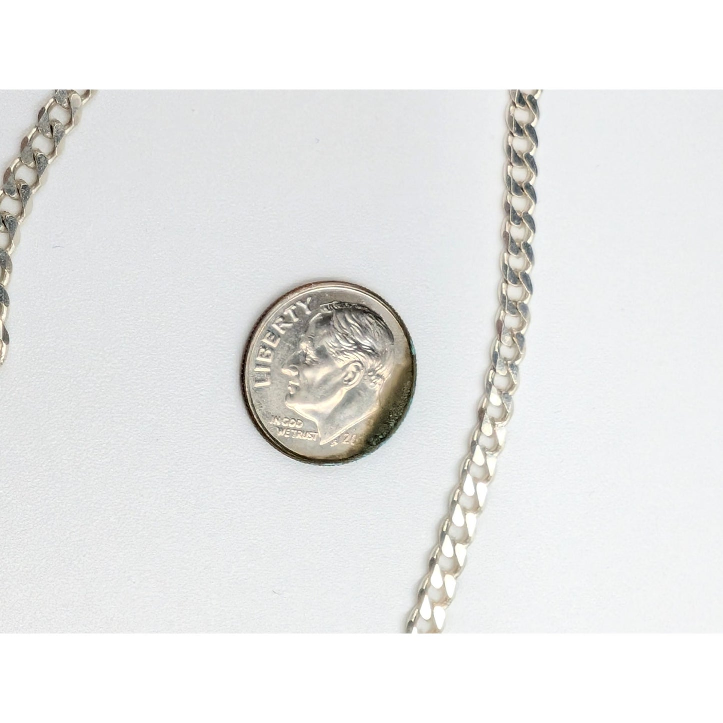 925 Sterling Silver Italy 20" Curb Link Chain Necklace