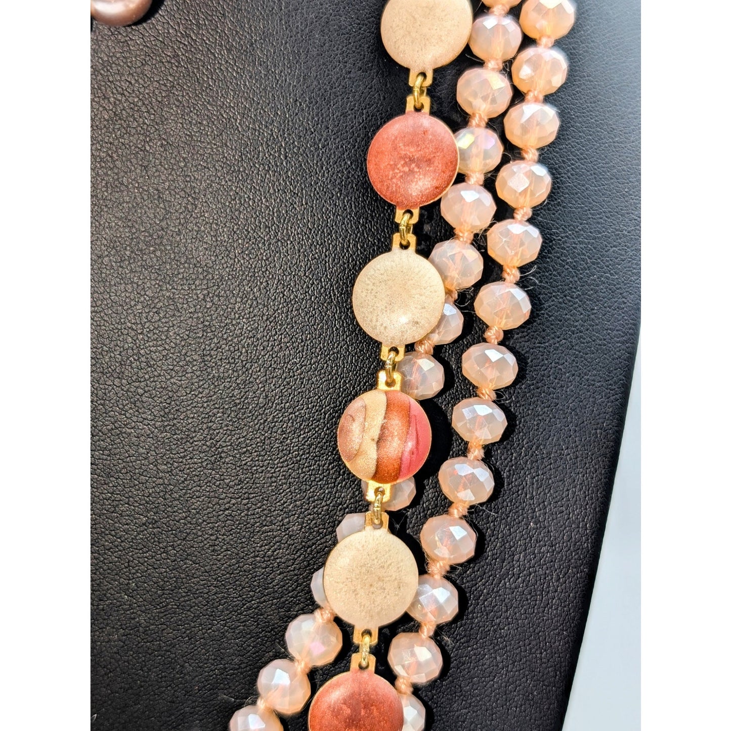 Peachy Pink Lot of VTG to Modern Mixed Jewelry Lot of 3 Necklaces & 2 Bracelets