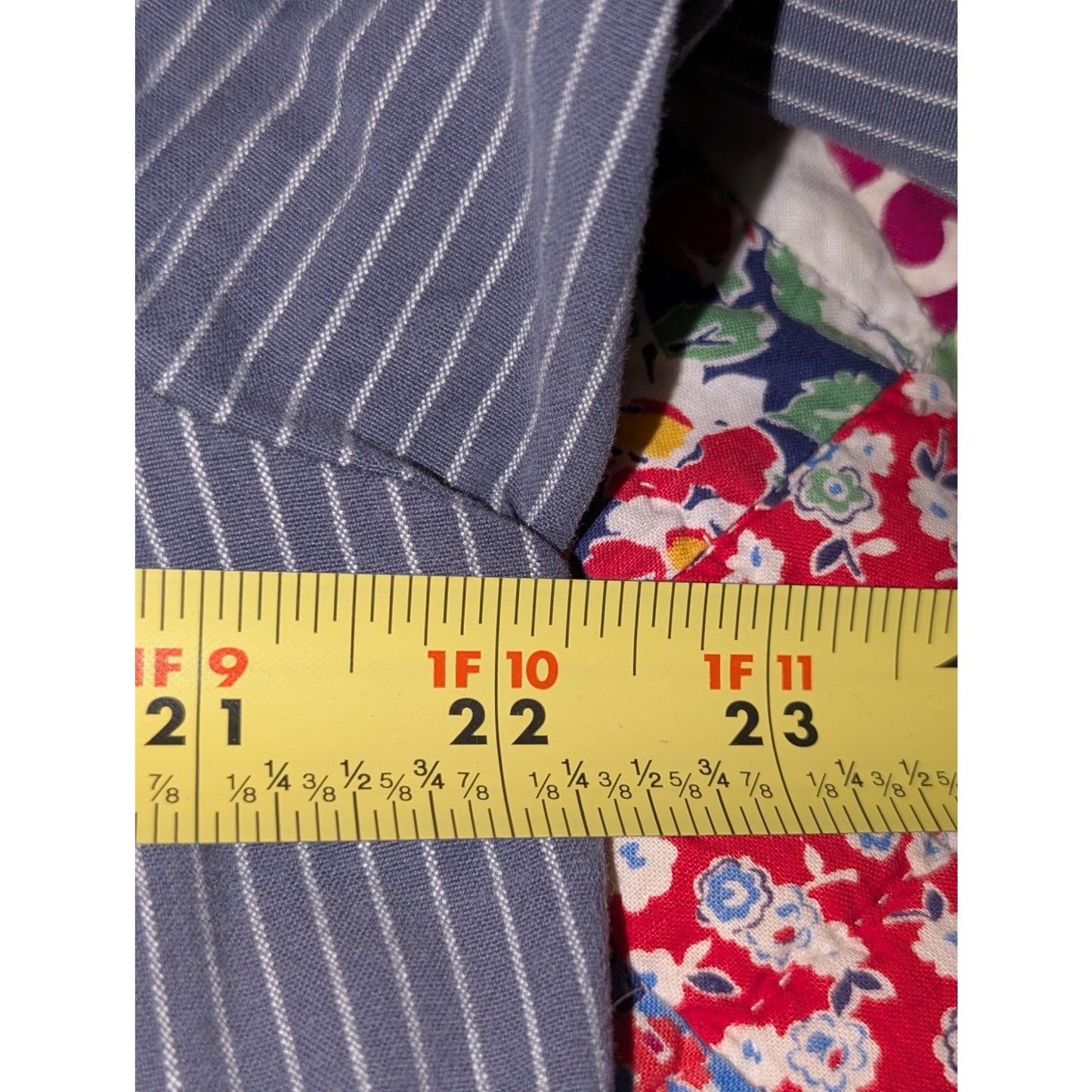 Talbot's 3 Button Gray/Blue Striped Cotton Stretch Blazer Womens Sz 12W (0X)