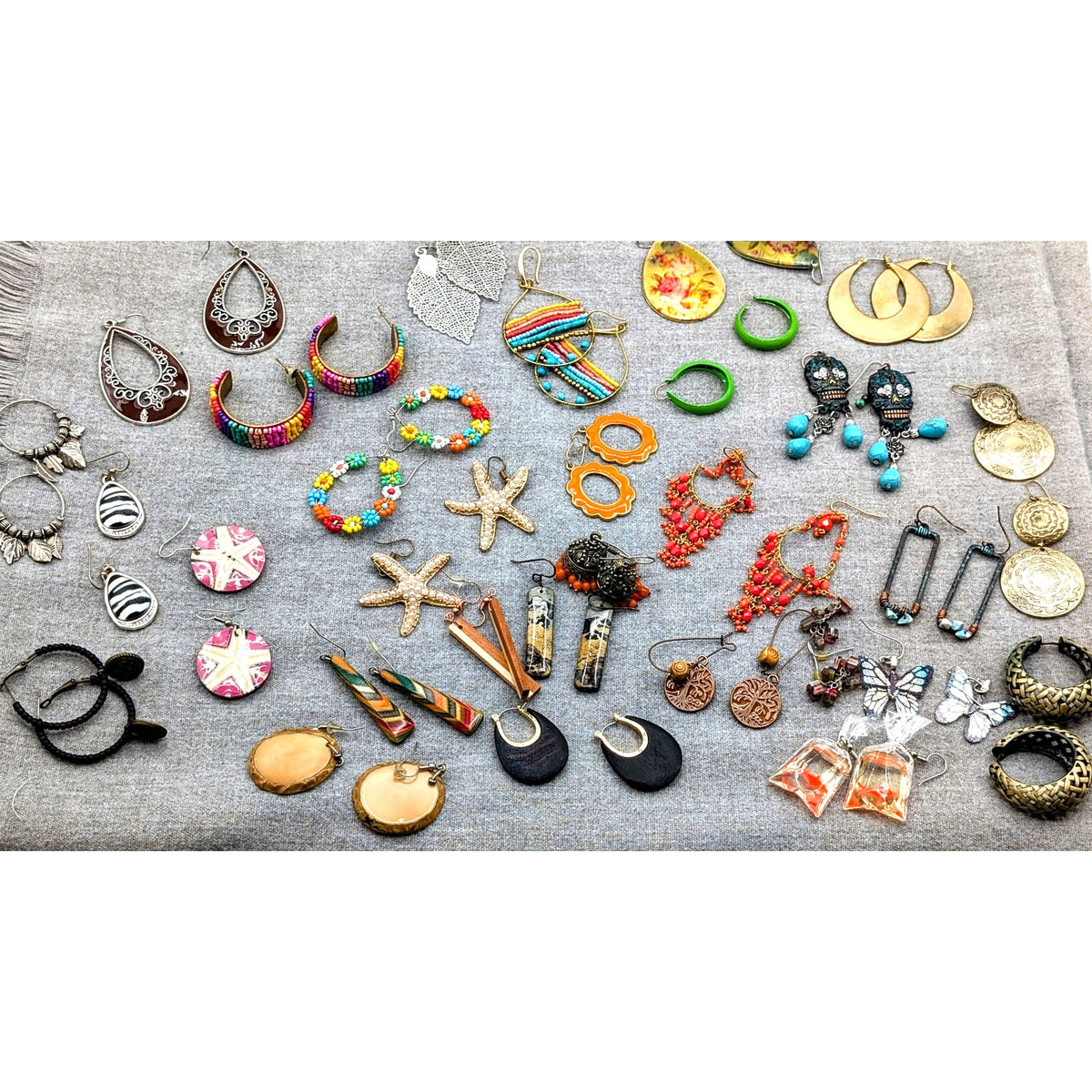 Lot of 29 Pair of Boho Vibe Earrings for Pierced Ears