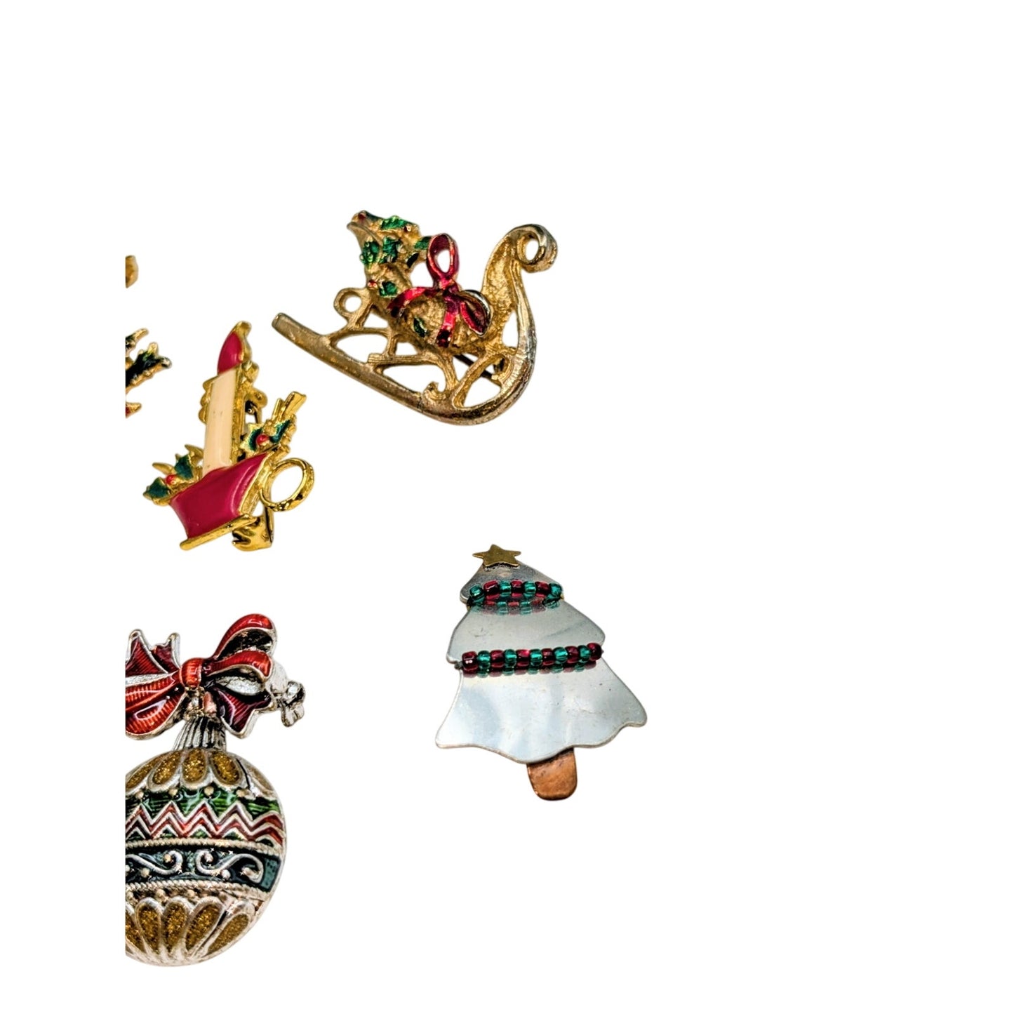 Lot of Seven Christmas Pins