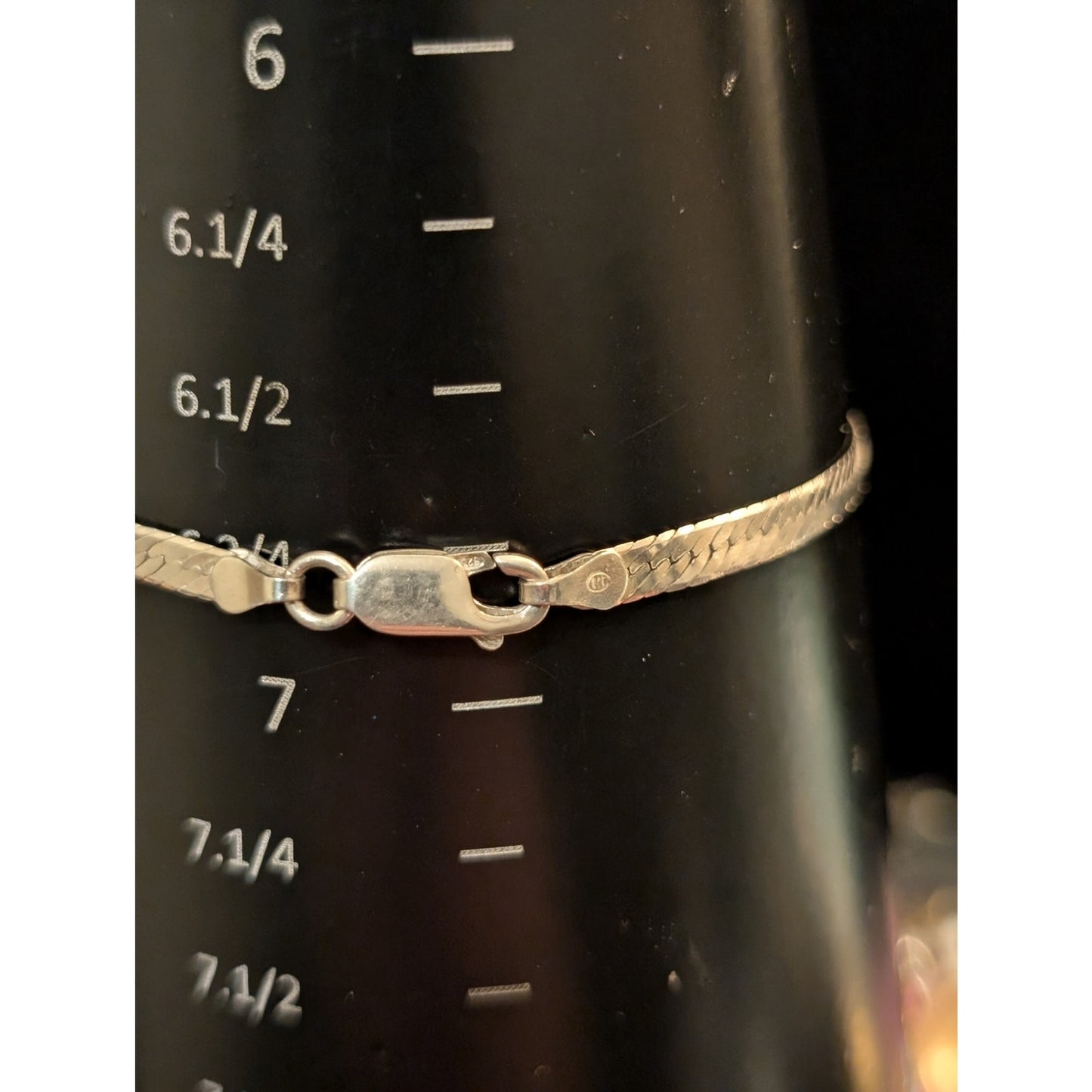 925 Sterling Silver Herringbone Chain Bracelet