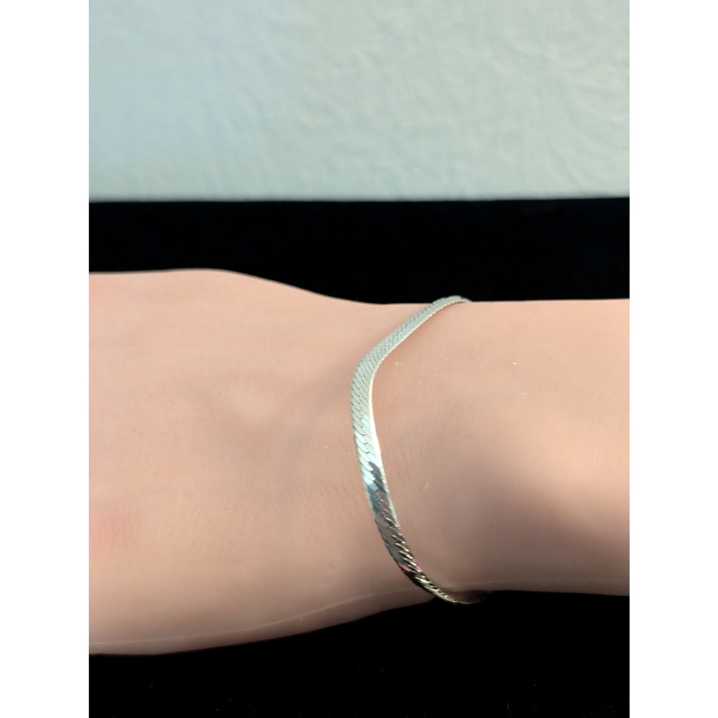 925 Sterling Silver Herringbone Chain Bracelet