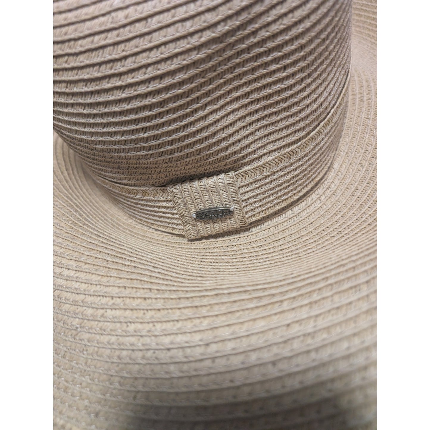 Scala Collezione Tan Packable Sun Beach Paper Straw Hat NWOT One Size