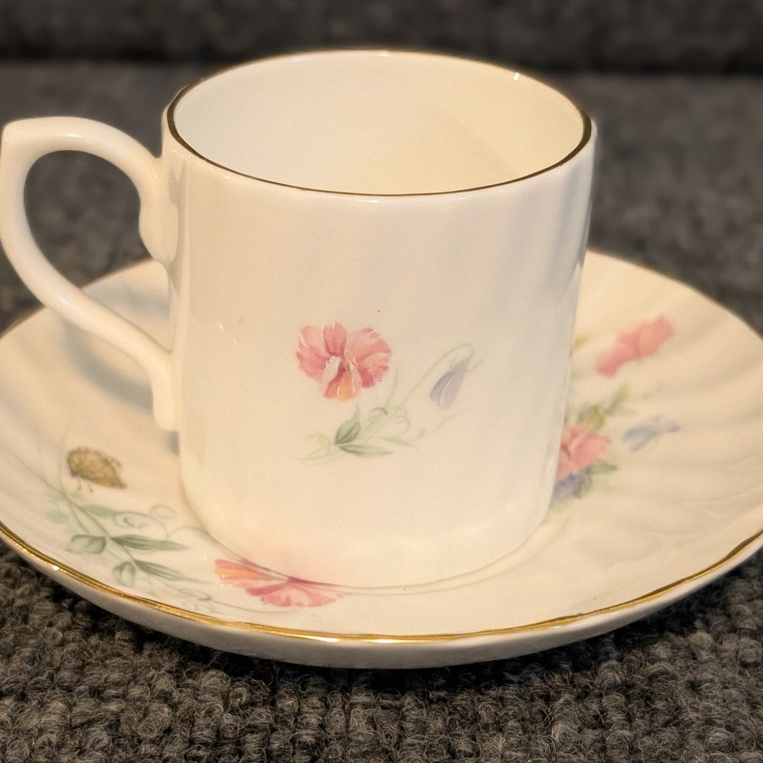 Vintage Royal Stuart Fine Bone China Tea Cup Saucer Floral England