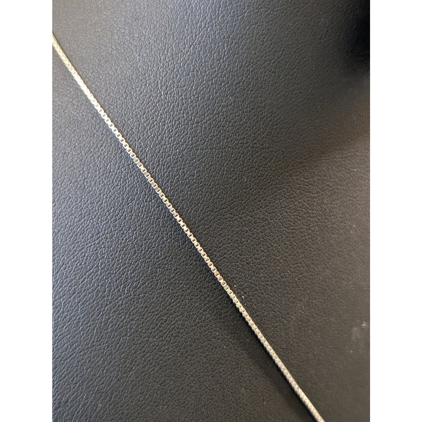 Vtg 925 Sterling Silver Natural Aquamarine March Birthstone Box Chain Necklace