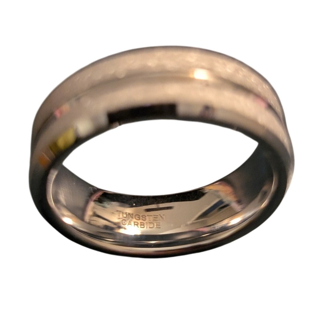 Tungsten Carbide Sandblasted/Polished Finish Wedding Ring Men's Size 11.25