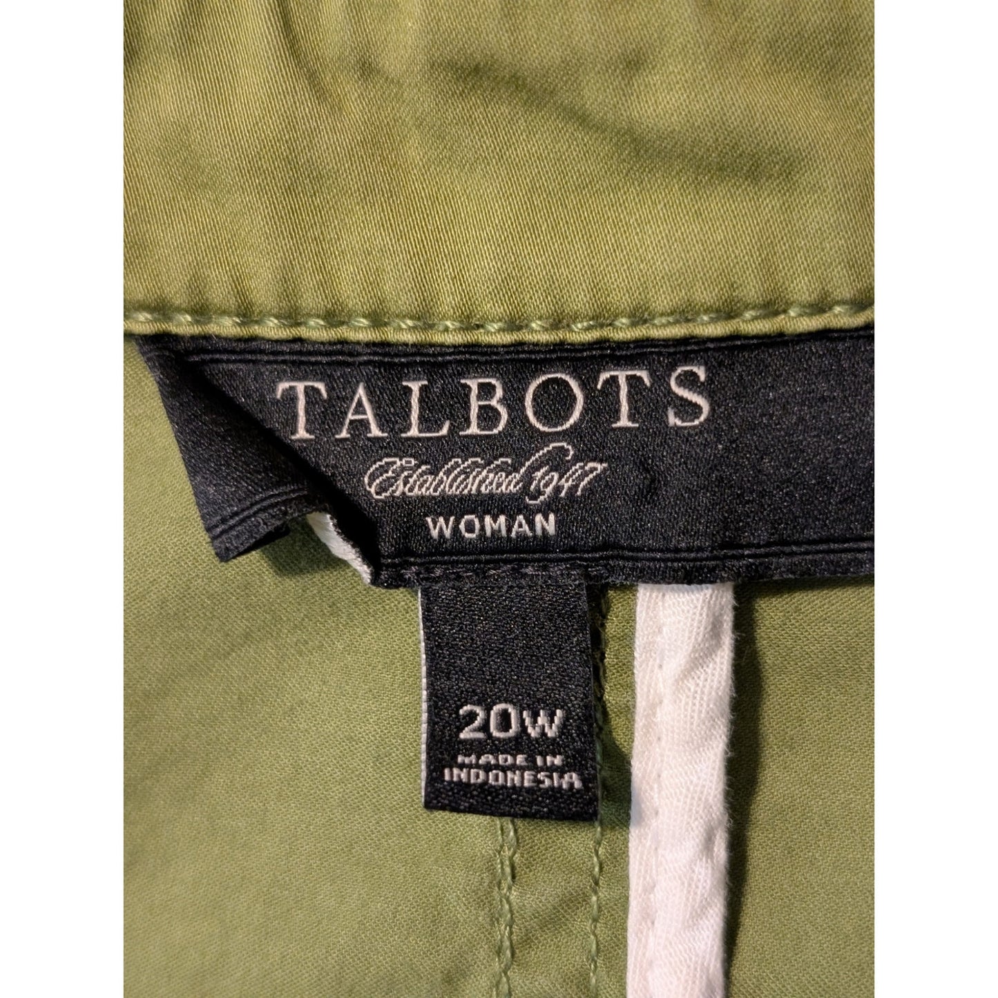 Talbots Green Twill Unlined Twill Safari Style Jacket Womens Plus Size 20W