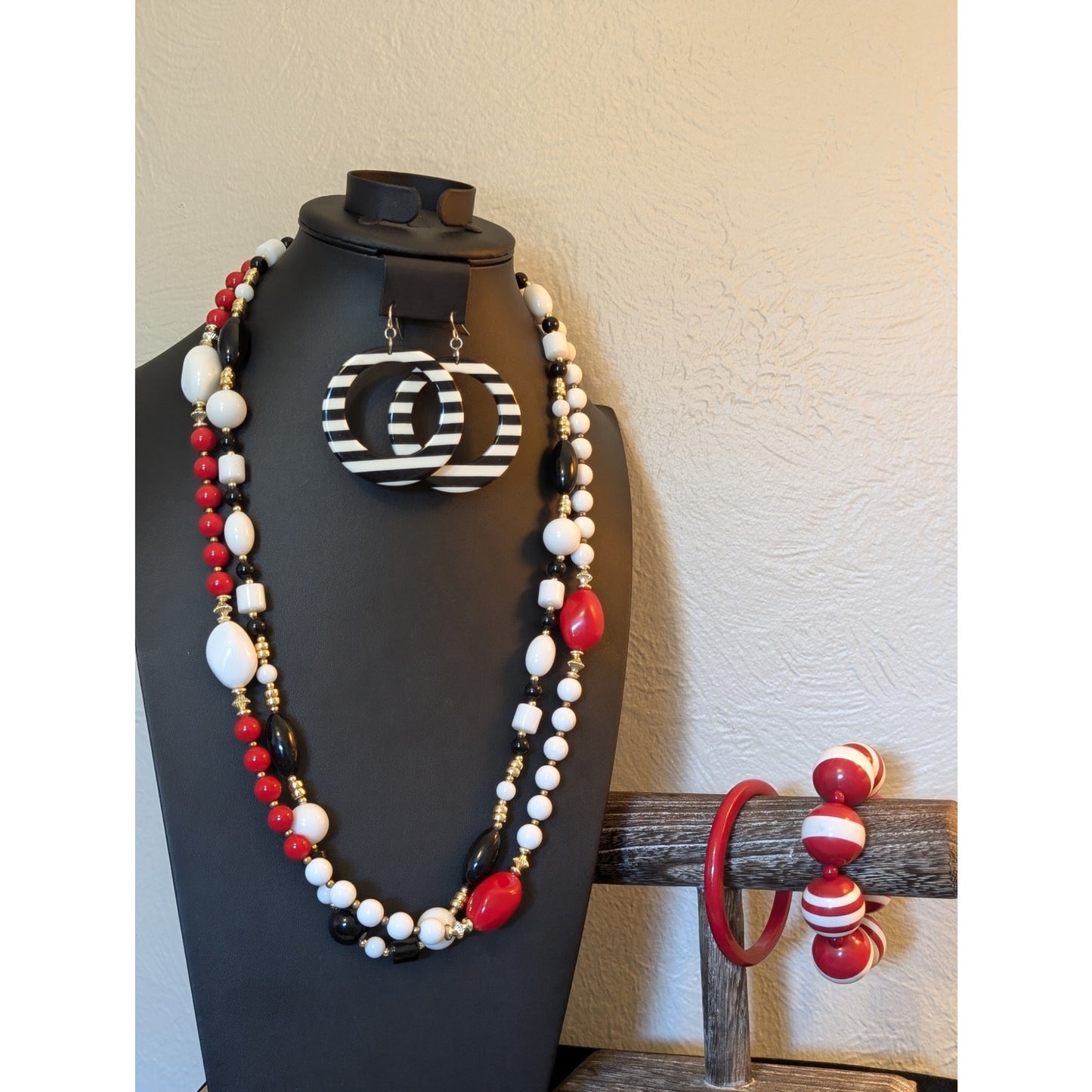 Vintage Red Black White Jewelry Lot