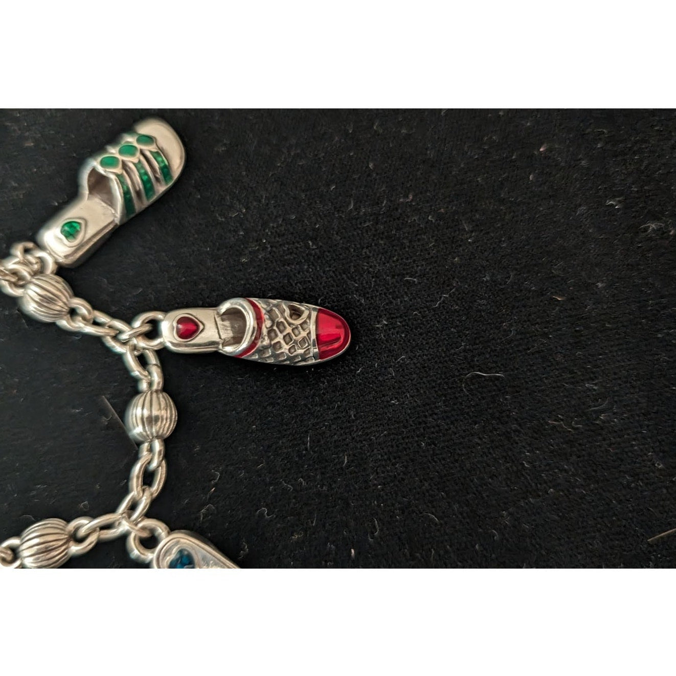 Brighton Vintage Retired Enamel Shoe Charm Bracelet