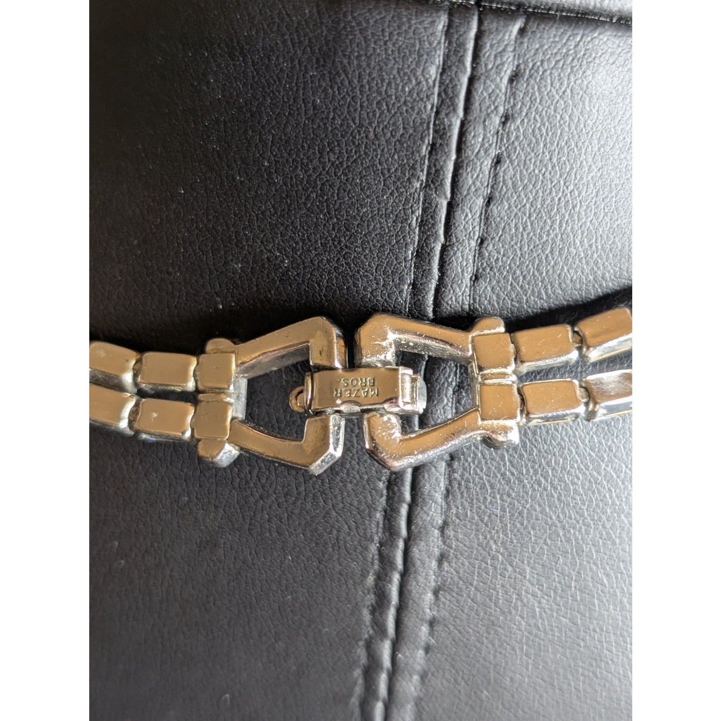 Vintage Joseph Mazer Double Strand Rhinestone Baguette Necklace