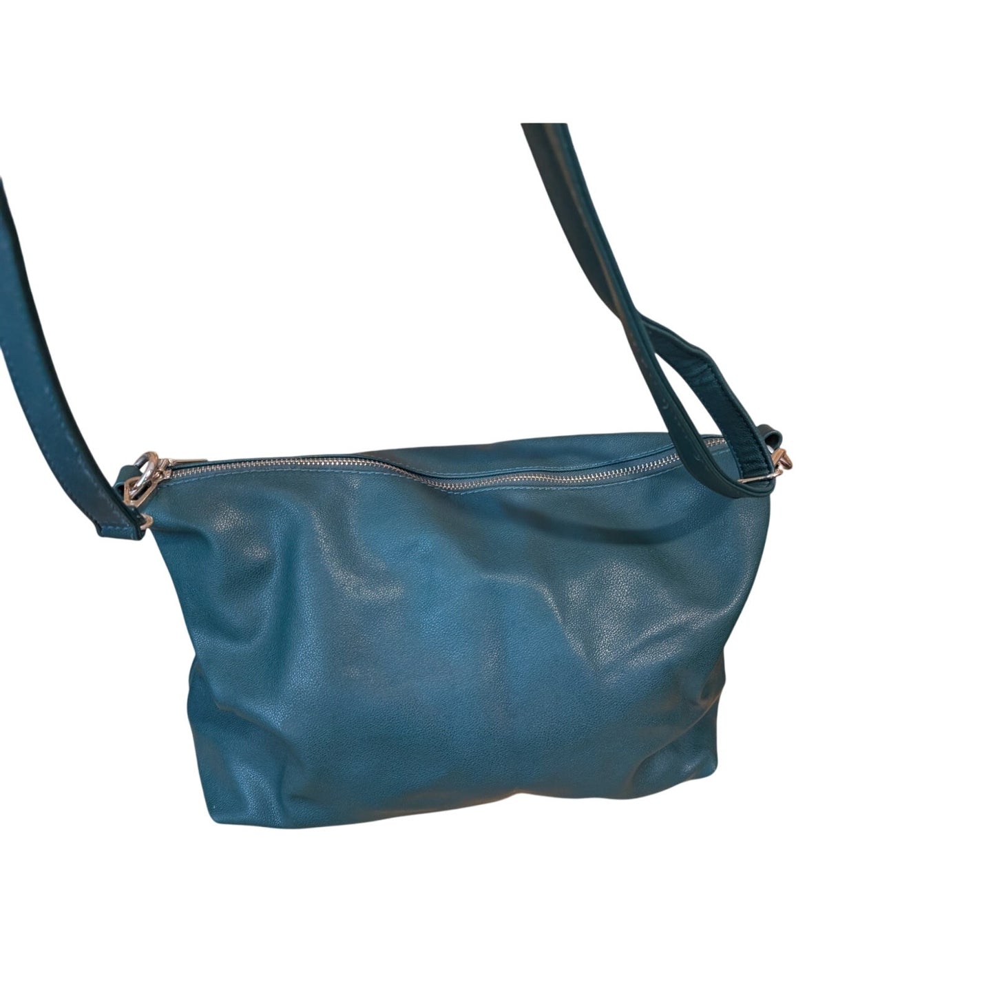 Black Rivet Forest Green Faux Leather Crossbody Top Zip Handbag