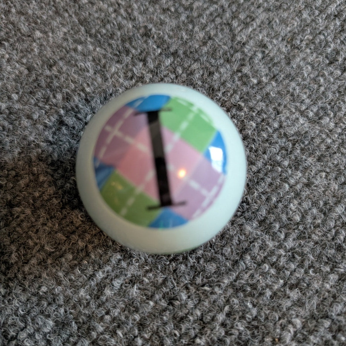 Decorative Initial  'I' 2" Diameter Ceramic Ball