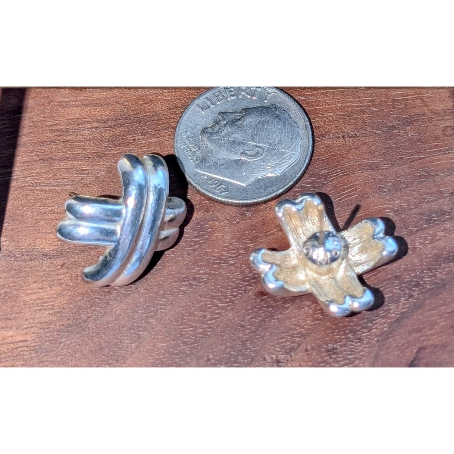 Monet Silver Tone Criss Cross Pierced Earrings