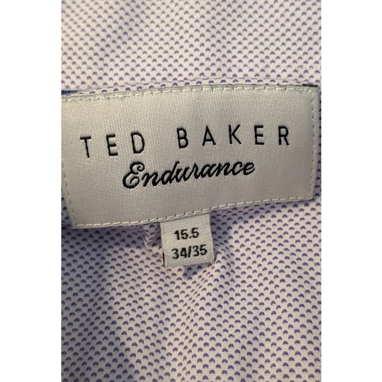 Ted Baker Purple Pin Dot Endurance Button Up Shirt Mens Sz 15.5 34/35