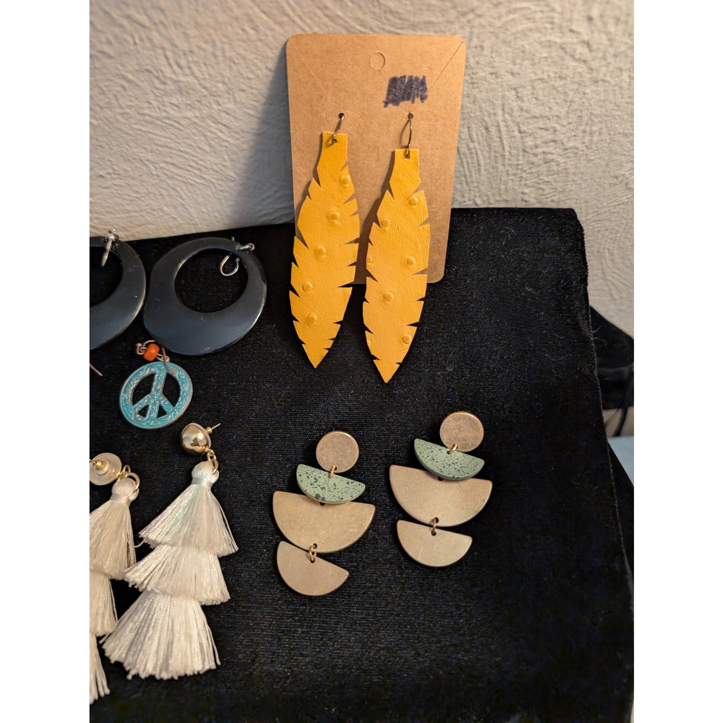 Lot of Eight Boho Dangle Hoop Pierced Earrings
