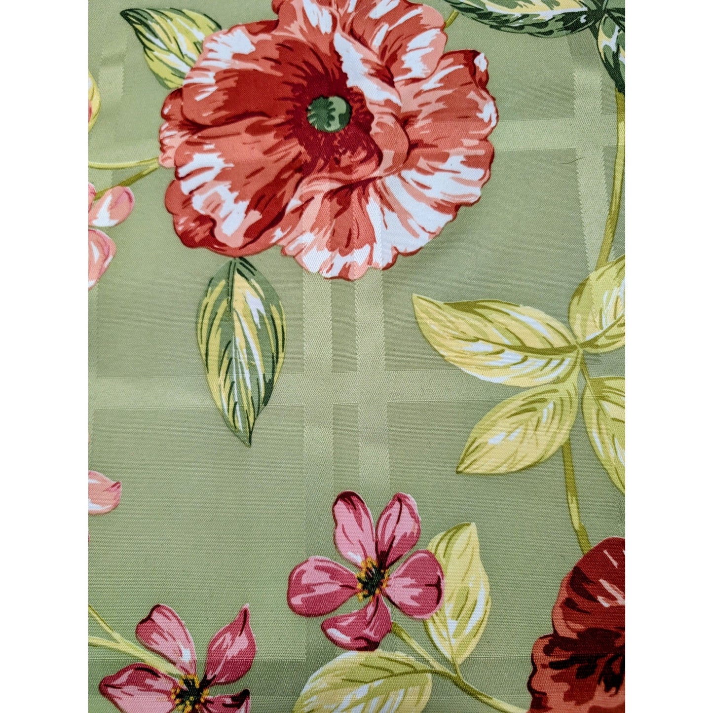 NWOT 60"X84" Rectangular Green Floral Print Table Cloth