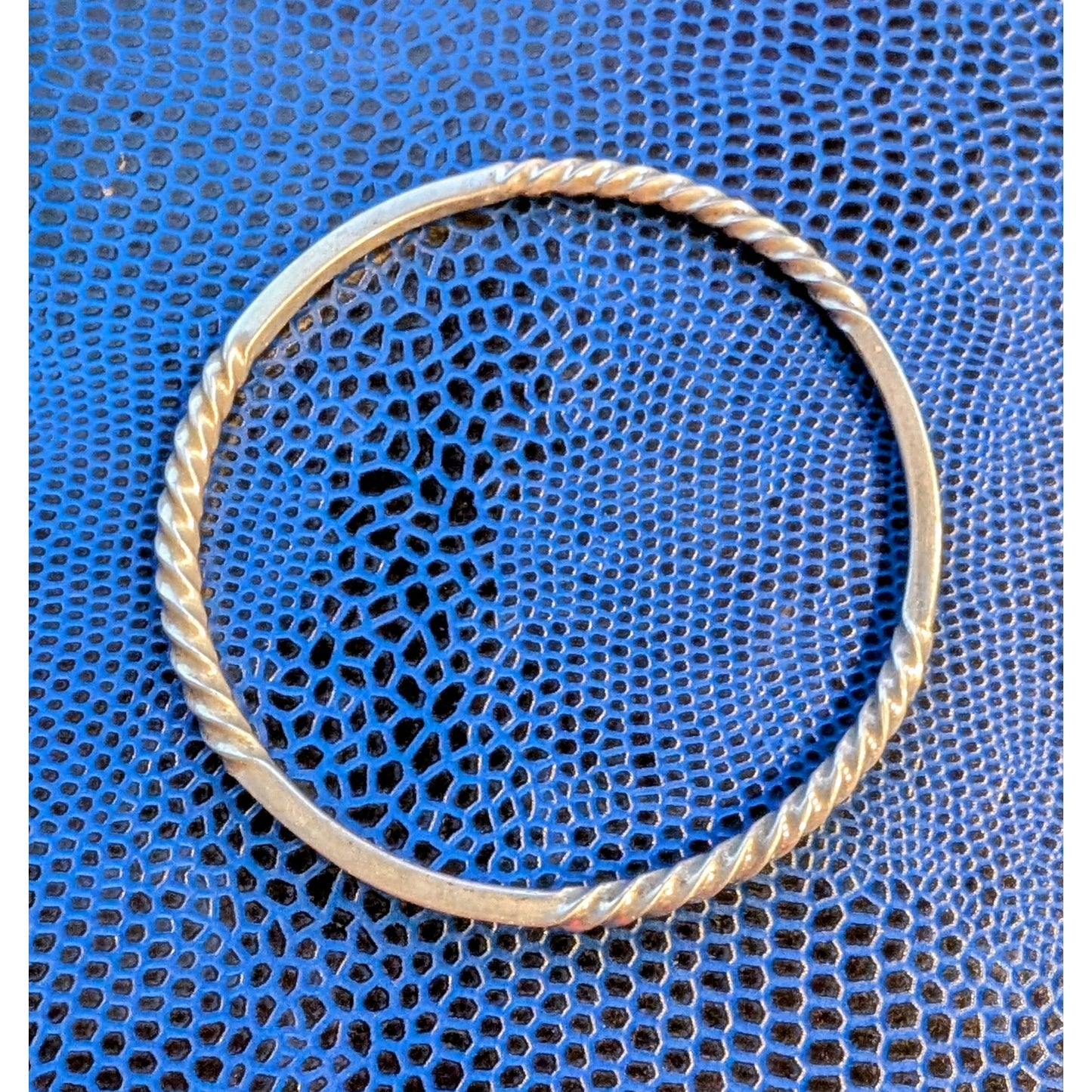 Taxco Mexico Straight & Twisted Sterling Silver Stacking Bangle Bracelet