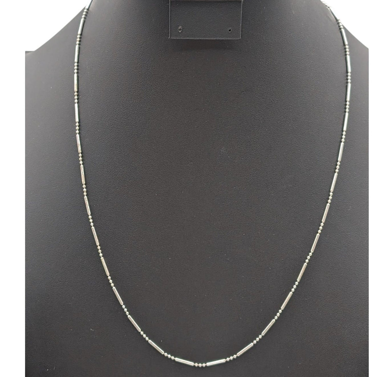 Vintage 925 Italy Sterling Silver Bead Bar Chain Link 24" Necklace 4.87g