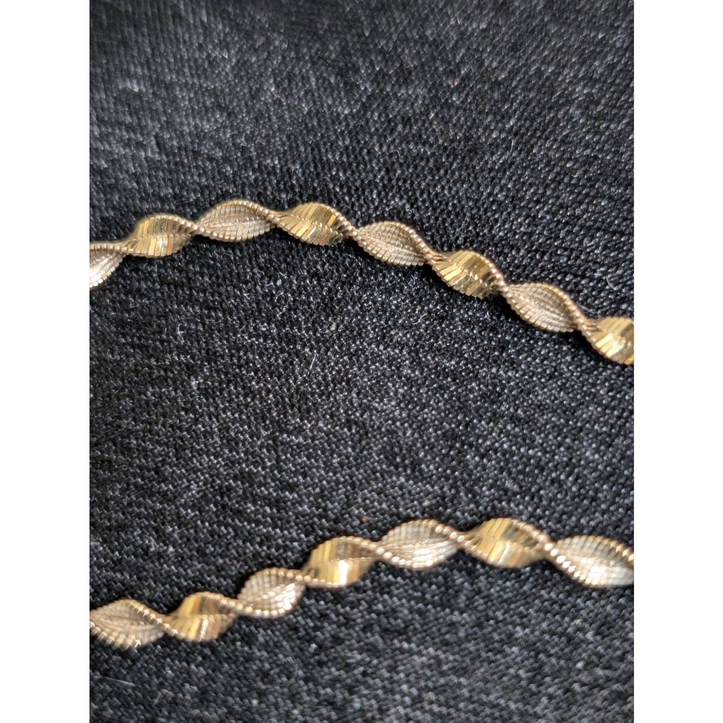 Vintage Twisted Two Tone 925 Italy Sterling Sparkling Gilded 20" Chain Necklace