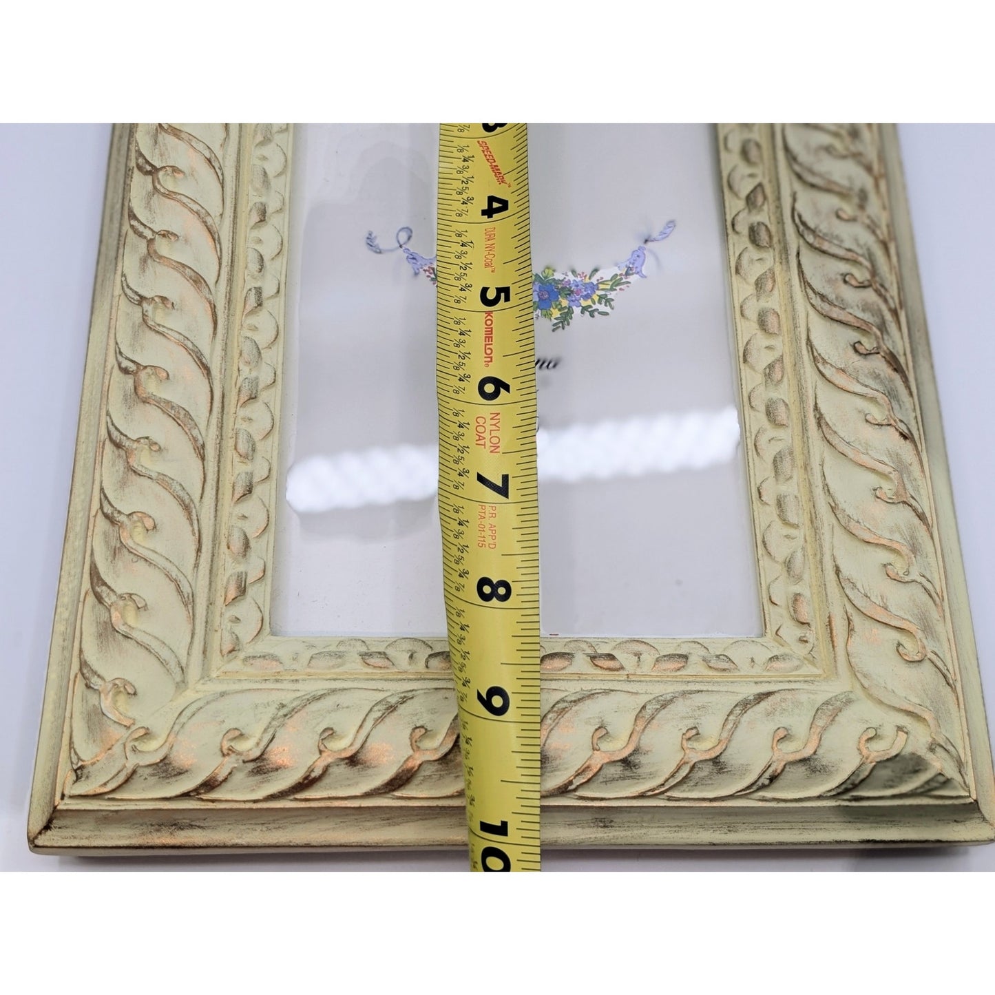 Vintage Carved Cream Gilded 5" X 7" Frame Under Glass