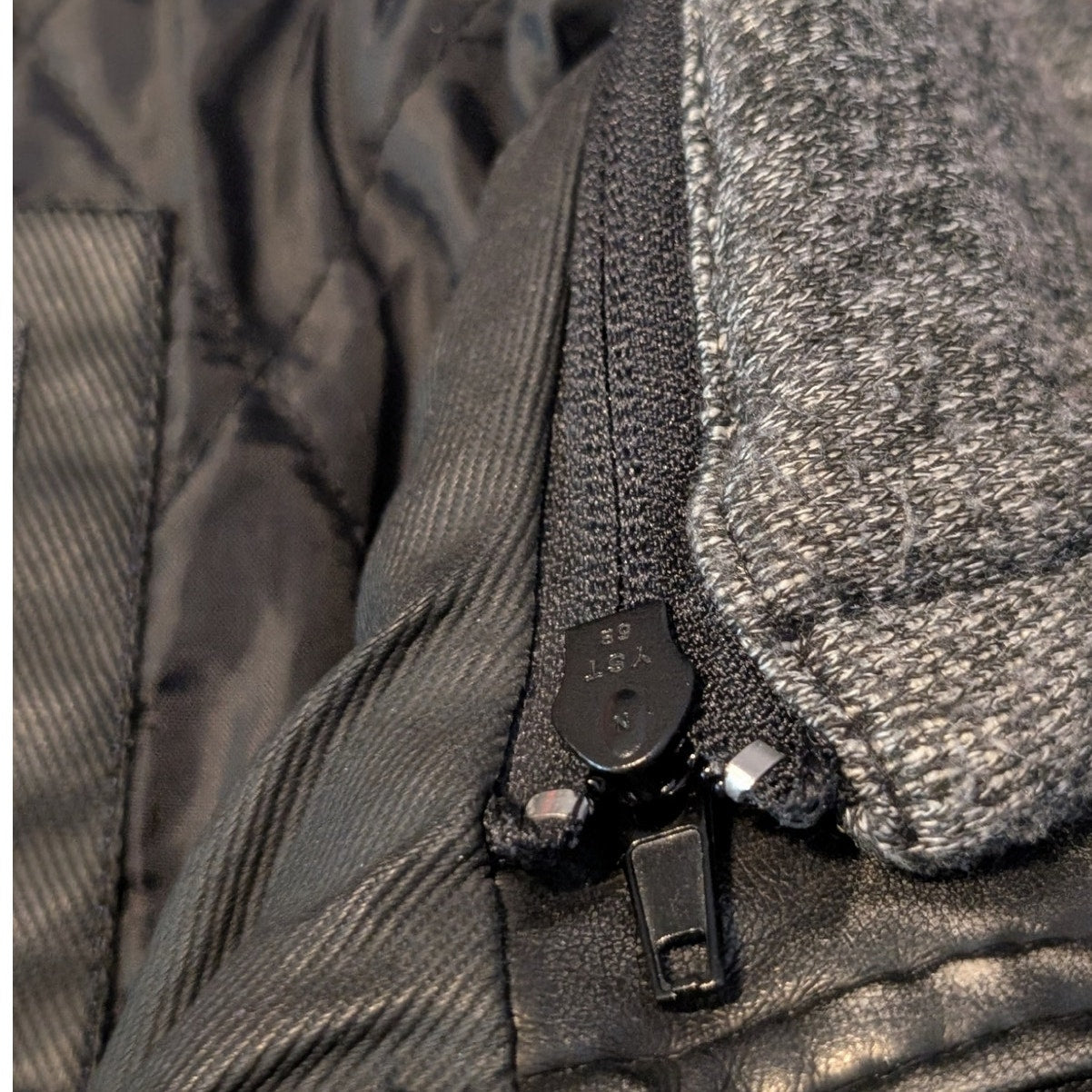 BKE Standard Fit Washed Out Charcoal Front Zip Removable Hood Bikers Jacket Sz M