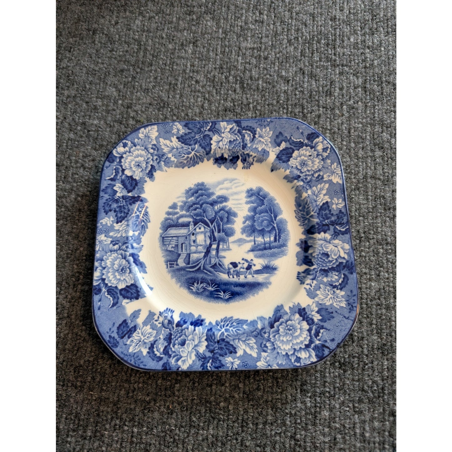 Vintage Enoch Wood's English Scenery Wood & Sons England China Square Plate