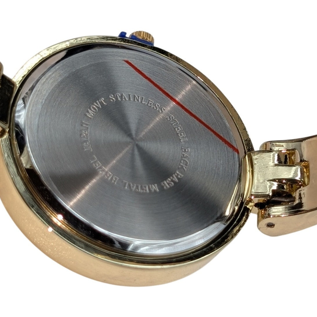 Cato Leopard NWT Hinged Gold Tone Bangle Bracelet Watch