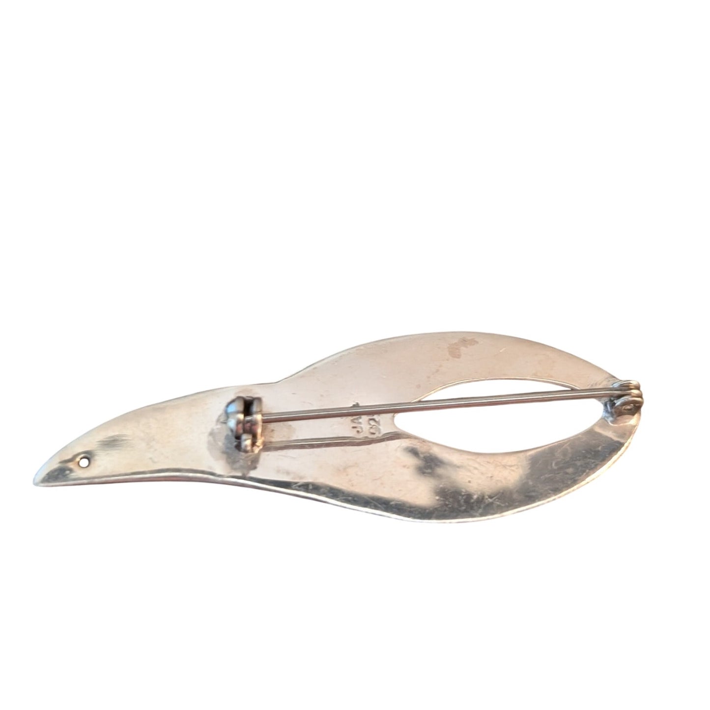 ZINA 925 Sterling Silver Vintage Flame Swirl Brooch Pin