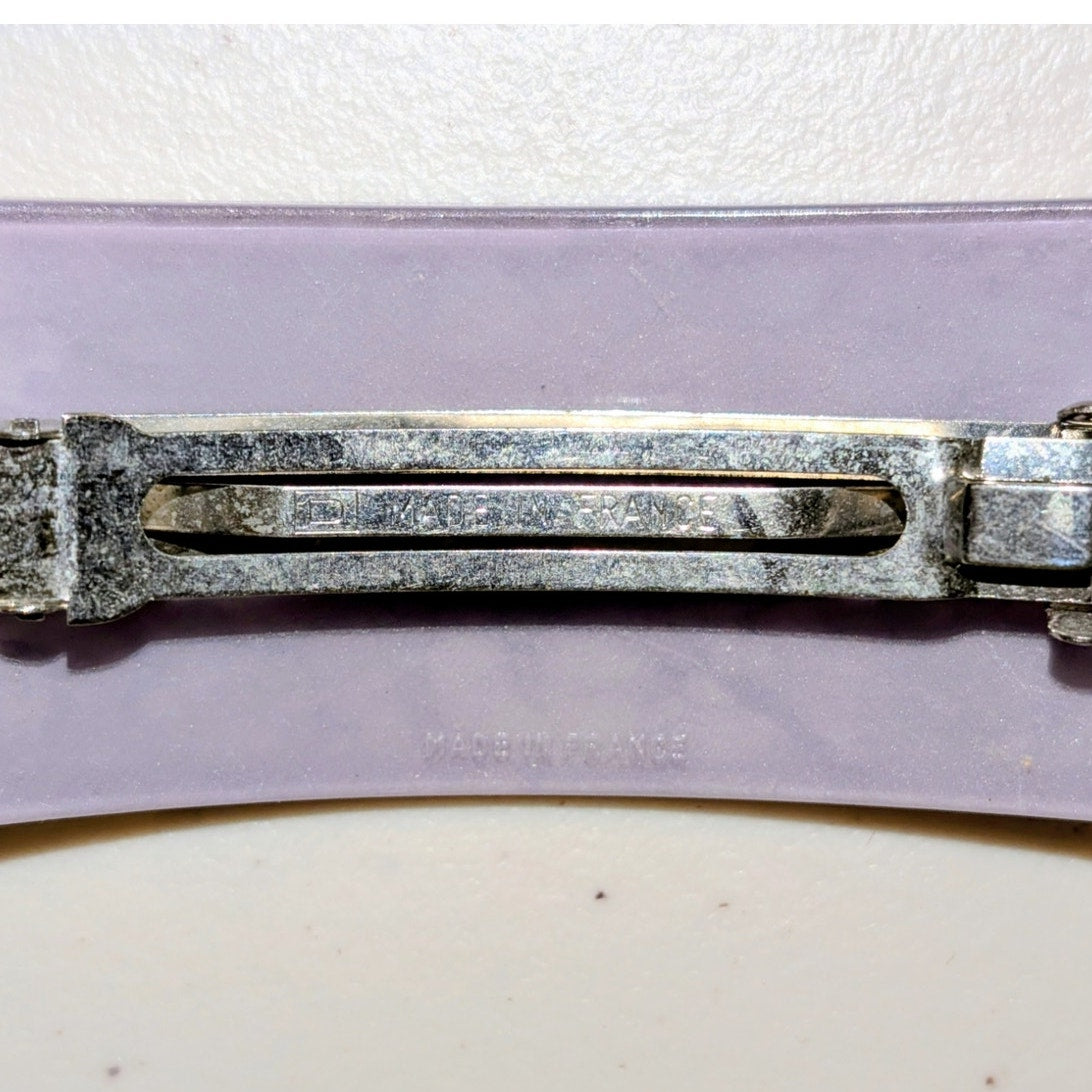 Lot of Two Vintage Made in France Lucite Hair Barrettes