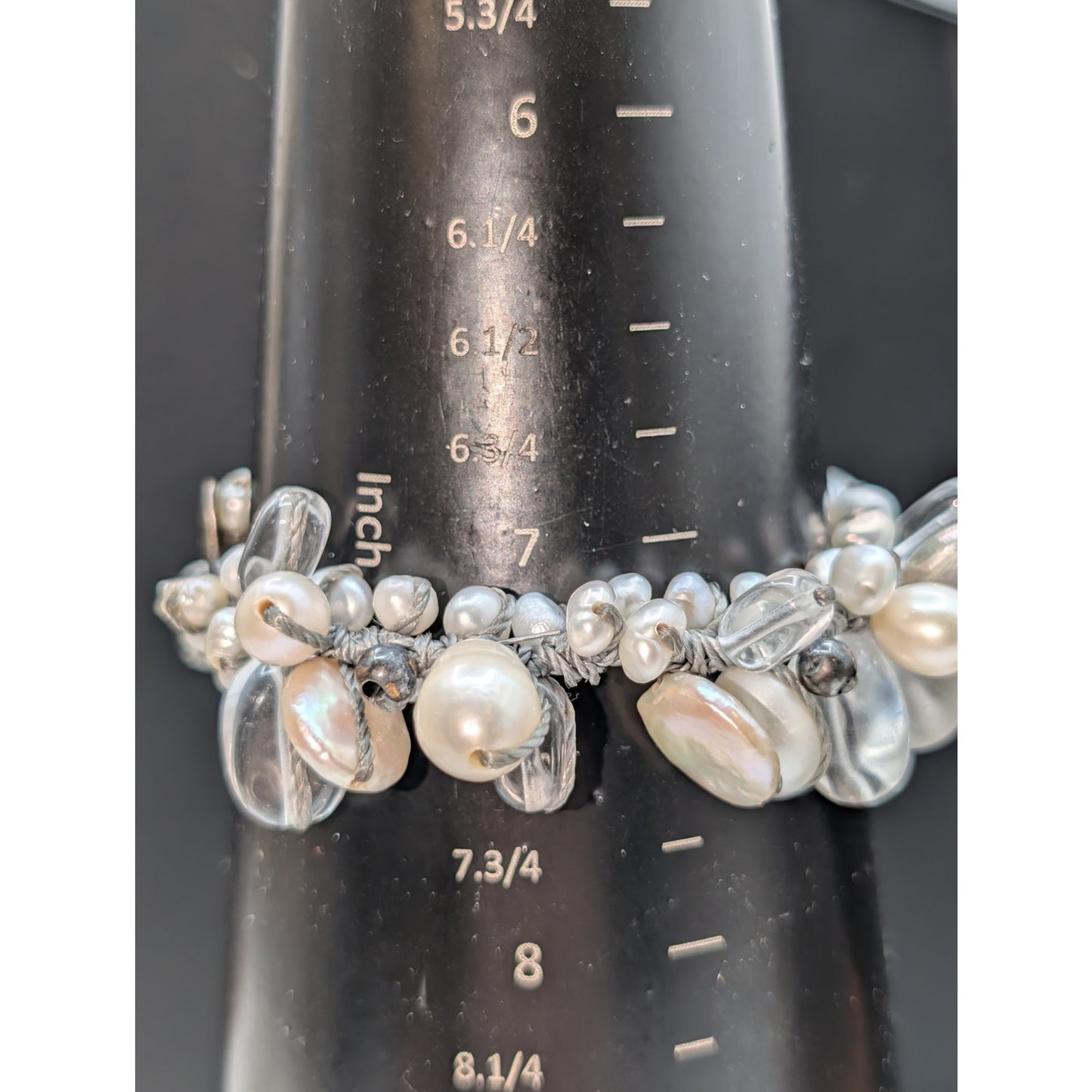 Silpada Effervescence 925 Sterling Silver Pearl Glass Toggle Bracelet