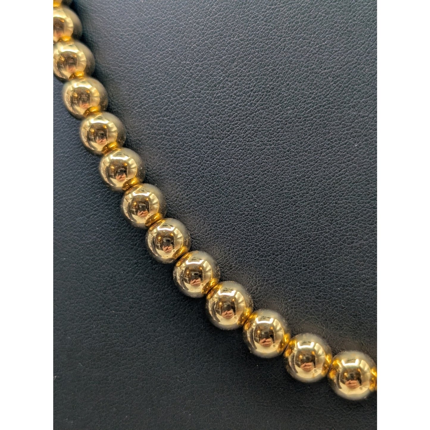 Vintage Sarah Coventry Signed Gold Tone Wire Strung Ball Bead 25" Necklace