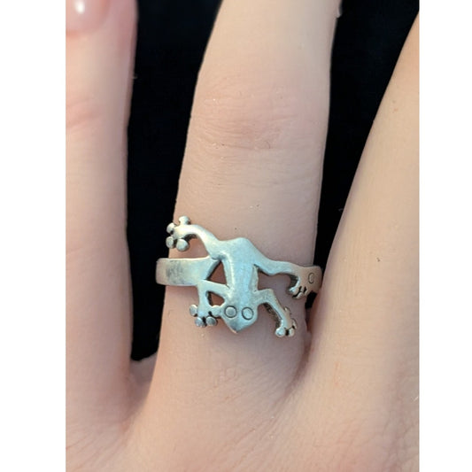 TMA 925 Thailand Sterling Silver Tree Frog Ring Size 6.5