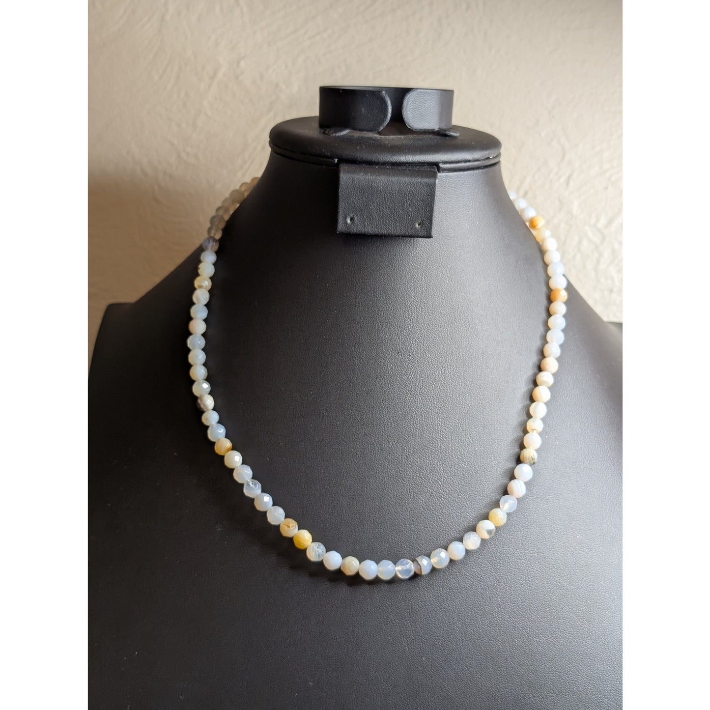 Vintage Jay King DTR Signed Agate Beaded Gemstone 925 Silver 20" Necklace 23.8g