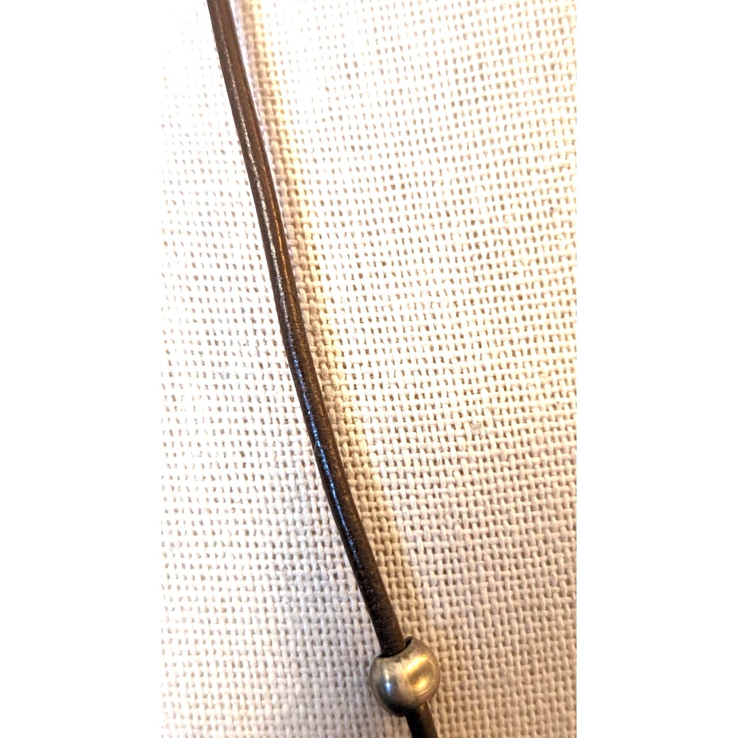 Silpada Israel 925 Sterling Silver Ball Leather Cord 30" Necklace