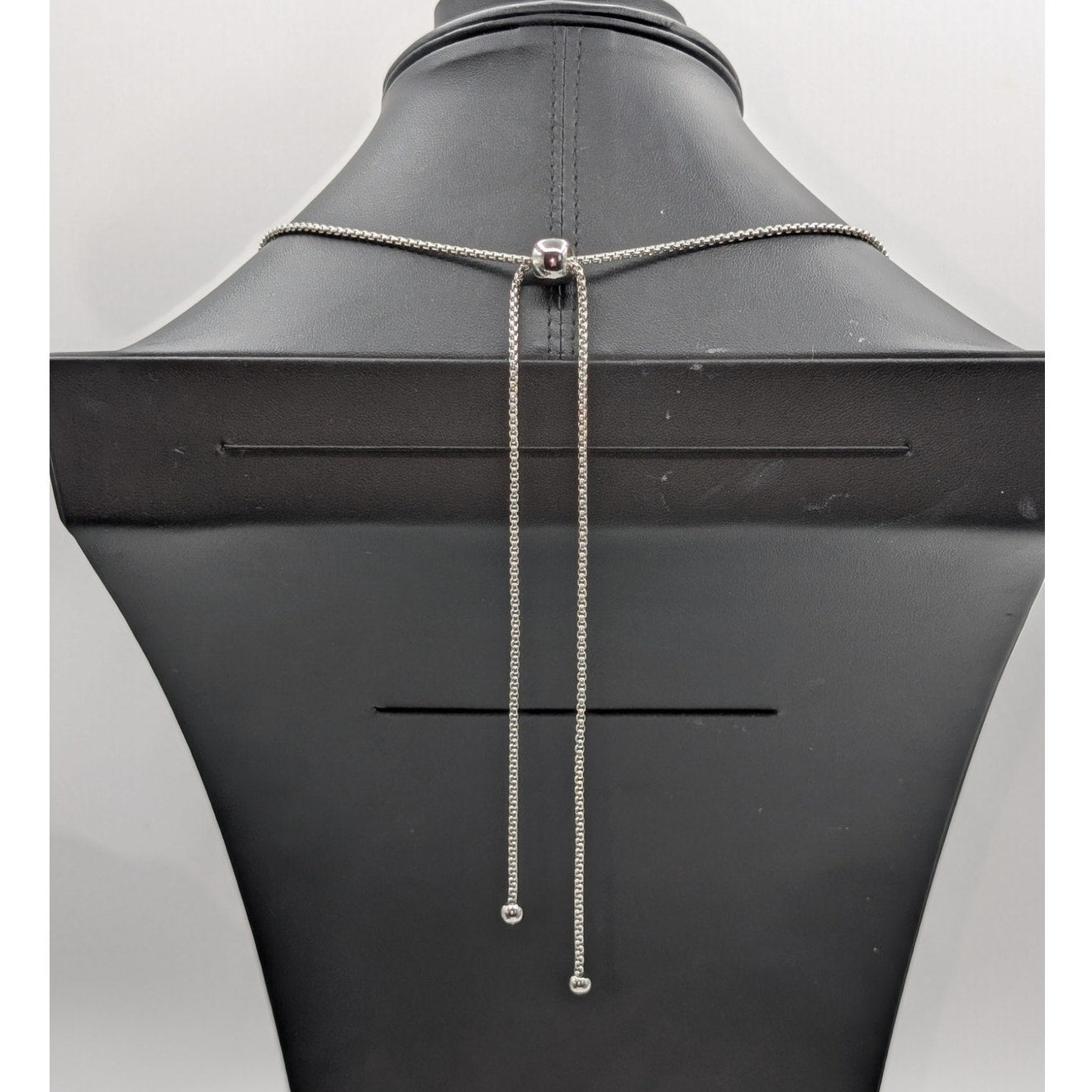 Chico's Convertible Faceted Glass Pendant Silver Tone Long Adjustable Necklace