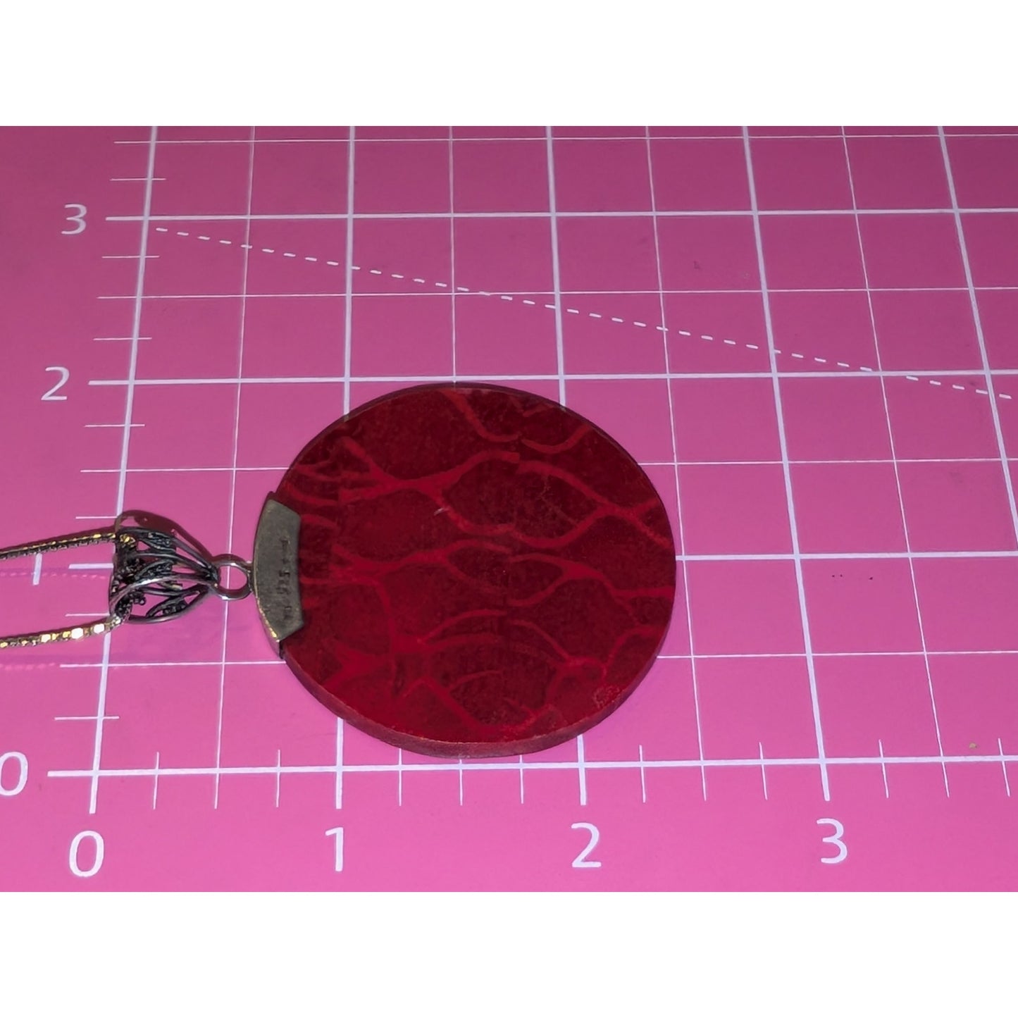 Vtg 925 Sterling Silver Bali Design Red Sponge Coral Pendant Box Chain Necklace
