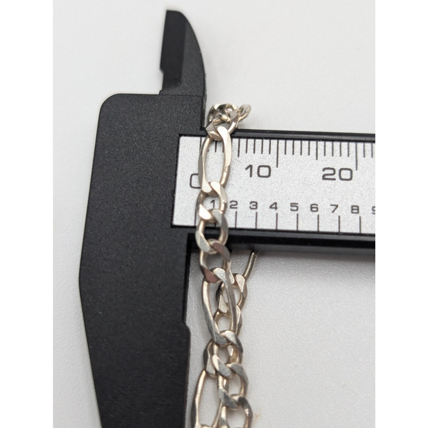 Vintage 925 Italy Sterling Silver Figaro Chain Link Bracelet 4.69g