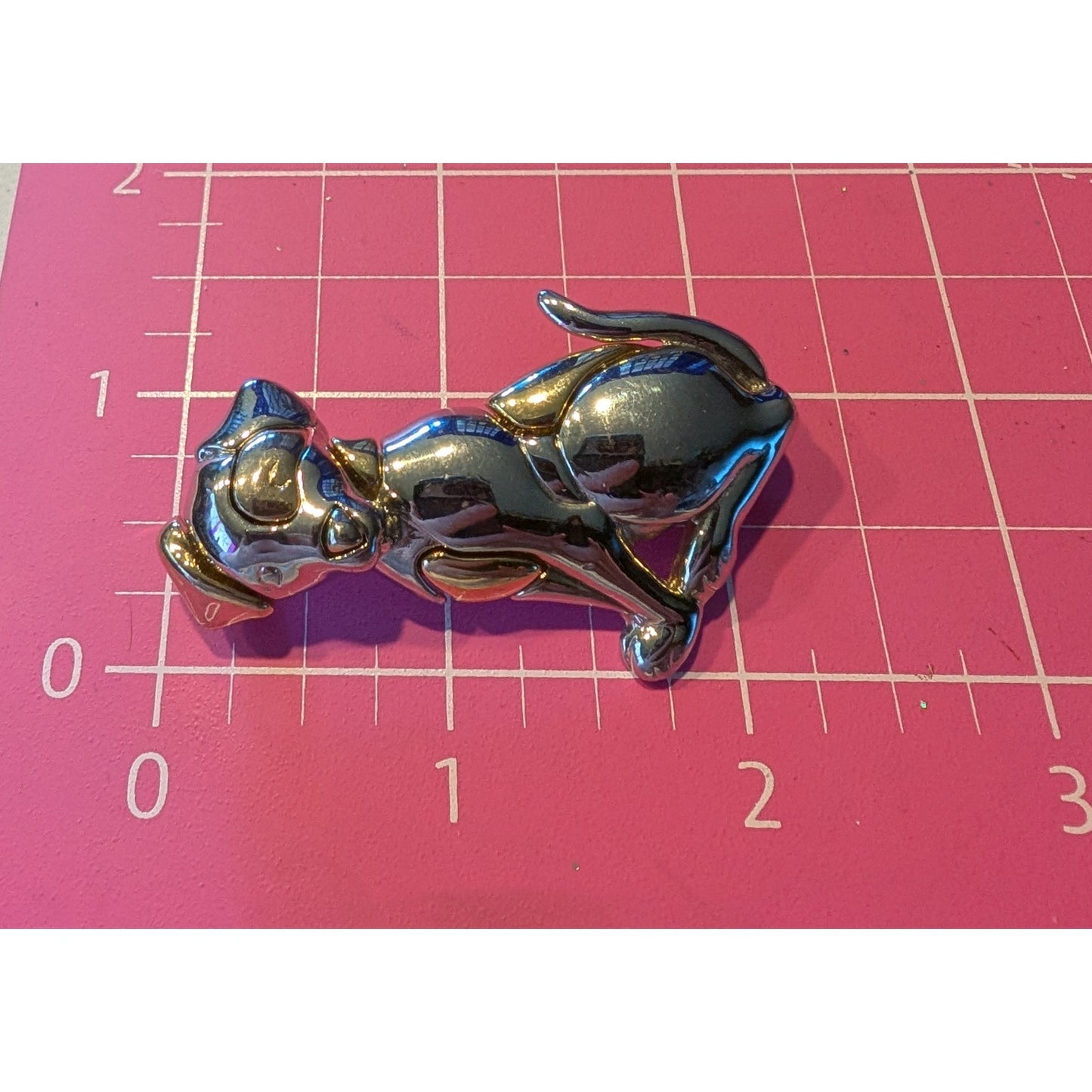 Vintage Signed Liz Claiborne Two Tone Puppy Dog Brooch