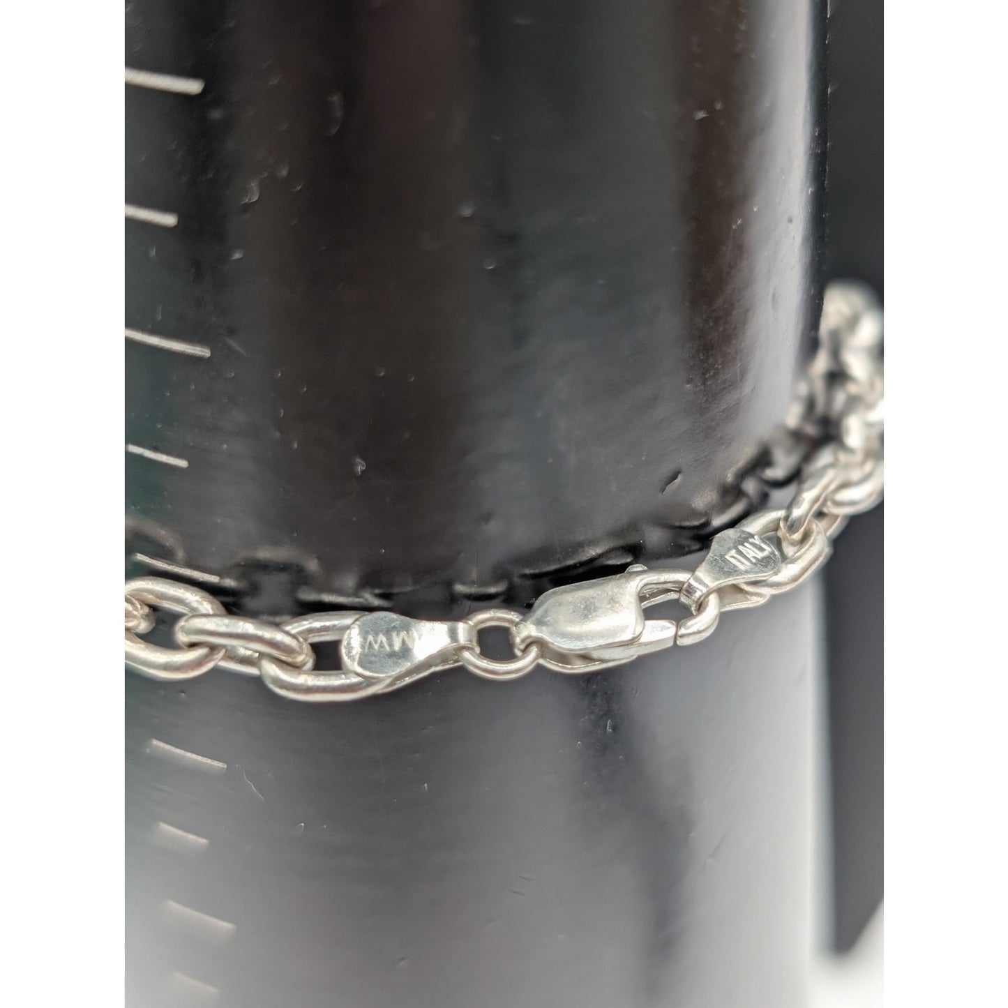 925 Sterling Silver 3/16" Rolo Chain Link Bracelet 11.15g