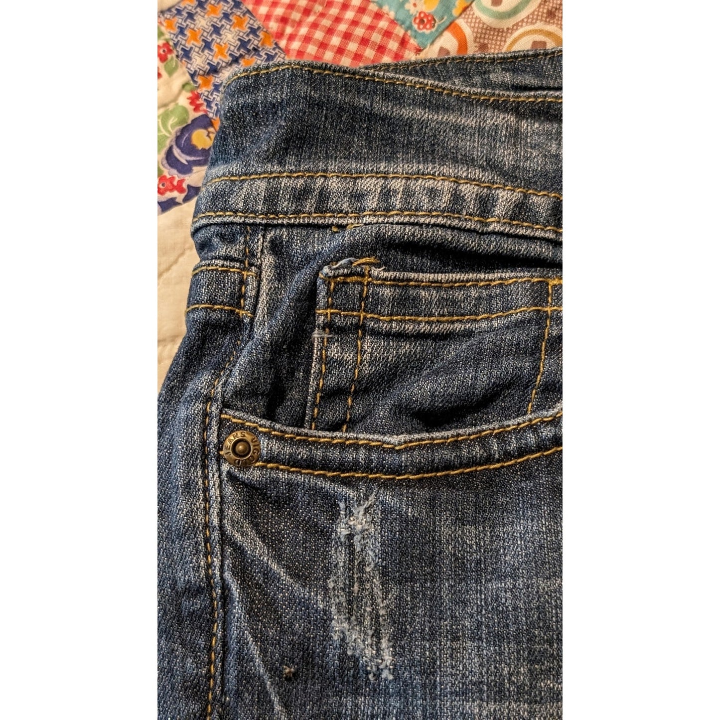 Vigold Embellished Boot Cut Faded Jean Junior Womens Size 11