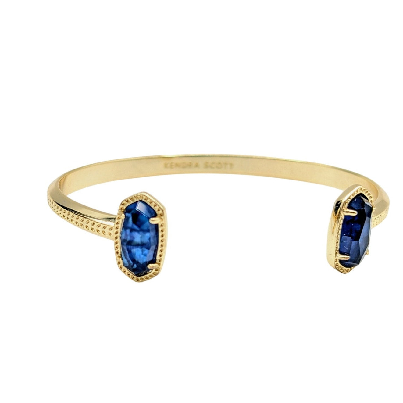 Kendra Scott Elton Gold Plated Cuff Adjustable Pinch Cuff Bracelet in Cobalt