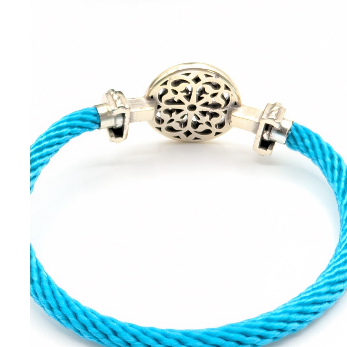 Brighton Clique Cord Ferrara Ornament Silver Plated Aqua Cord Bracelet