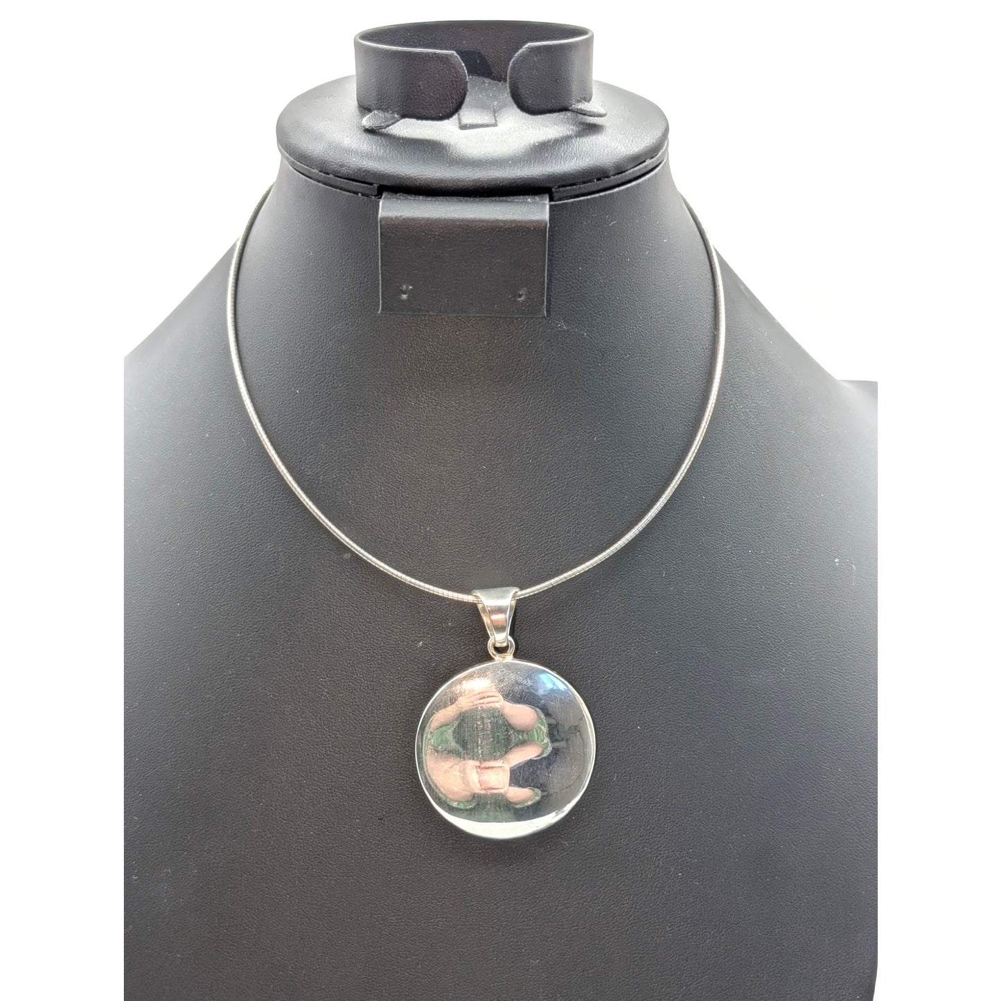 925 Sterling Silver Silpada Wavy Disk Pendant on 925 Sterling 16" Cord Necklace