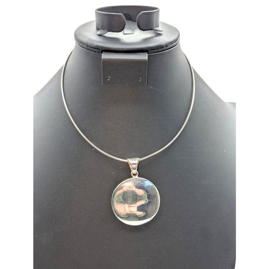 925 Sterling Silver Silpada Wavy Disk Pendant on 925 Sterling 16" Cord Necklace